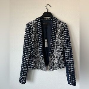 BCBG Maxazria Blue Patterned Blazer (M)